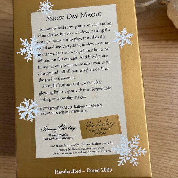 Hallmark Keepsake Ornament Snow Day Magic 2005 Club Exclusive Snowman and Child - Picture 7 of 8